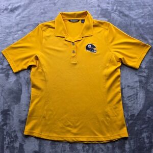 Pittsburgh Steelers Cutter & Buck Polo Large Yellow Womens Stretch Golf Shirt